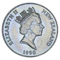 Монета Новая Зеландия 1 доллар 1990 150 лет подписанию Договора Вайтанги