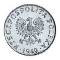 Монета Польша 1 грош 1949