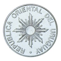 Монета Уругвай 5 новых песо 1989