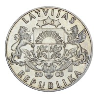 Монета Латвия 1 лат 2008 Рыба