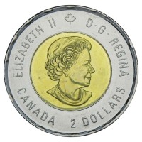 Монета Канада 2 доллара 2019 75 лет высадке союзников в Нормандии Цветная
