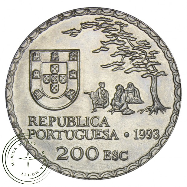 Португалия 200 эскудо 1993 450 лет искусству намбан