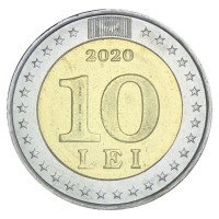 Молдавия 10 леев 2020 30 лет Национальному флагу Молдавии