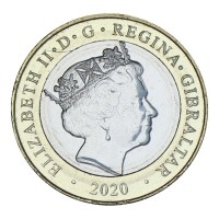 Монета Гибралтар 2 фунта 2020 Рождество