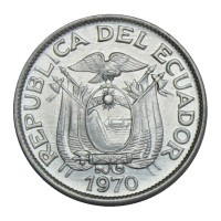 Монета Эквадор 5 сентаво 1970