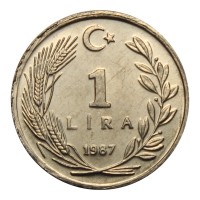Турция 1 лира 1987