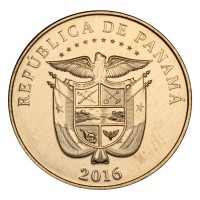 Монета Панама 1/4 бальбоа 2016 Век объединяя мир (100 лет строительству Панамского канала)