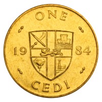 Монета Гана 1 седи 1984