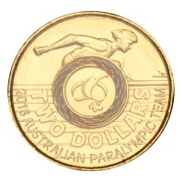 Монета Австралия 2 доллара 2016 XV летние Паралимпийские игры Рио-де-Жанейро
