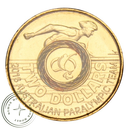 Австралия 2 доллара 2016 XV летние Паралимпийские игры Рио-де-Жанейро — 937030414