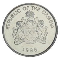 Монета Гамбия 25 бутутов 1998