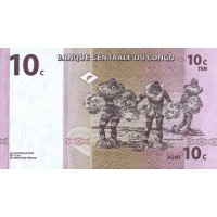 Банкнота Конго 10 сантимов 1997