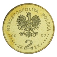 Монета Польша 2 злотых 2007 Польша 750 лет городу Краков