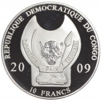 Монета Конго 10 франков 2009 Викинг (Воины мира)