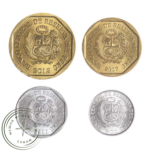 Набор монет 2007-2012 Перу (4 штуки)