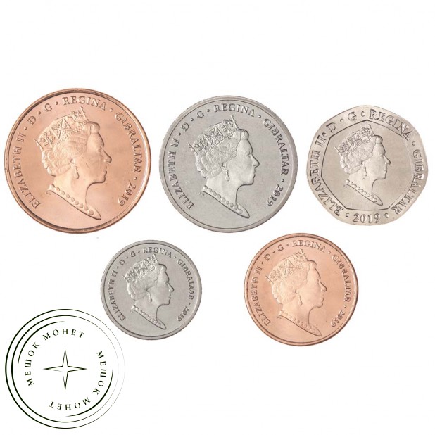 Набор монет 2019 Гибралтар Островные игры (5 штук)