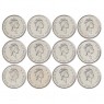 Набор монет 25 центов 1999 Канада 12 Месяцев Миллениум (12 штук)