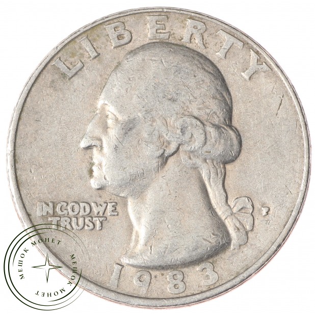 США 25 центов 1983 Washington Quarter P XF