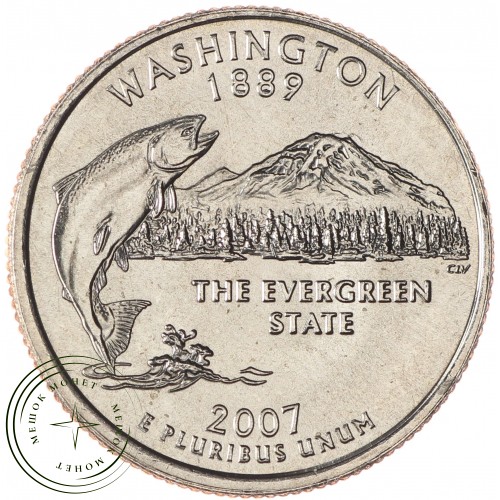 США 25 центов 2007 Вашингтон — 21721548