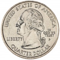 Монета США 25 центов 2007 Вашингтон