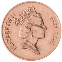 Монета Фиджи 2 цента 2001