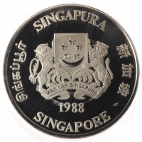 Монета Сингапур 10 долларов 1988 Год дракона