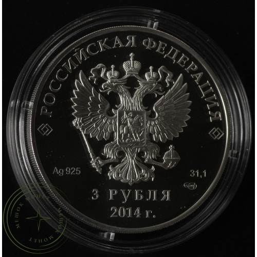 3 рубля 2014 Шорт-трек в оригинальном футляре — 25234733