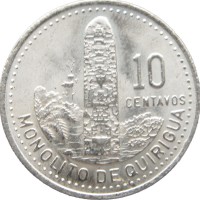 Монета Гватемала 10 сентаво 1991
