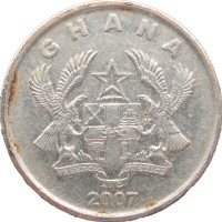 Монета Гана 10 песев 2007