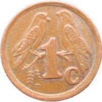 Монета ЮАР 1 цент 1993
