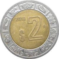 Монета Мексика 2 песо 2018