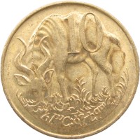 Монета Эфиопия 10 центов 1977