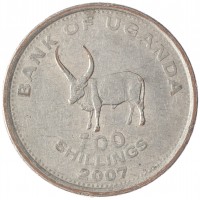 Монета Уганда 100 шиллингов 2007