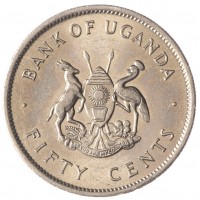 Монета Уганда 50 центов 1974