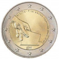Монета Мальта 2 евро 2011 Первые выборы на Мальте в 1849 году