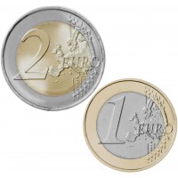 Монако 1 и 2 евро 2025 набор 2 монеты