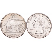 Монета США 25 центов 2004 Айова