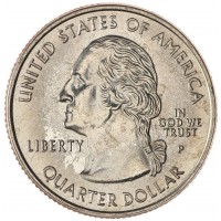 Монета США 25 центов 1999 Коннектикут