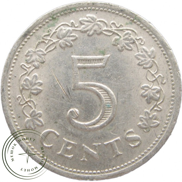 Мальта 5 центов 1976