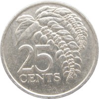 Монета Тринидад и Тобаго 25 центов 1984