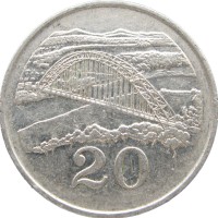 Монета Зимбабве 20 центов 1997