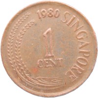 Монета Сингапур 1 цент 1980
