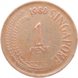 Монета Сингапур 1 цент 1980