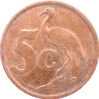 Монета ЮАР 5 центов 2000