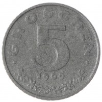 Австрия 5 грош 1969