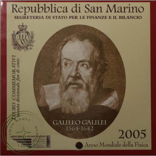 Сан-Марино 2 евро 2005 Международный год физики (буклет) — 93700976
