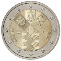 Литва 2 евро 2018 100 лет независимости прибалтийских государств