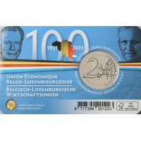 Монета Бельгия 2 евро 2021 Экономический союз (Буклет)