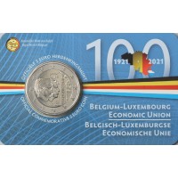 Монета Бельгия 2 евро 2021 Экономический союз (Буклет)