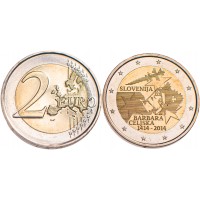 Монета Словения 2 евро 2014 Барбара Цилли